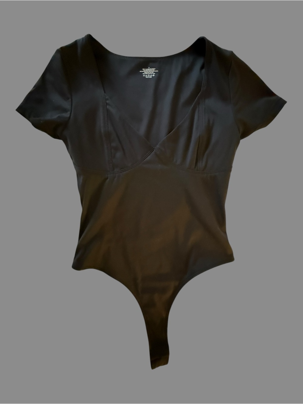 Others Follow Black Short Sleeve V-Neck Bodysuit